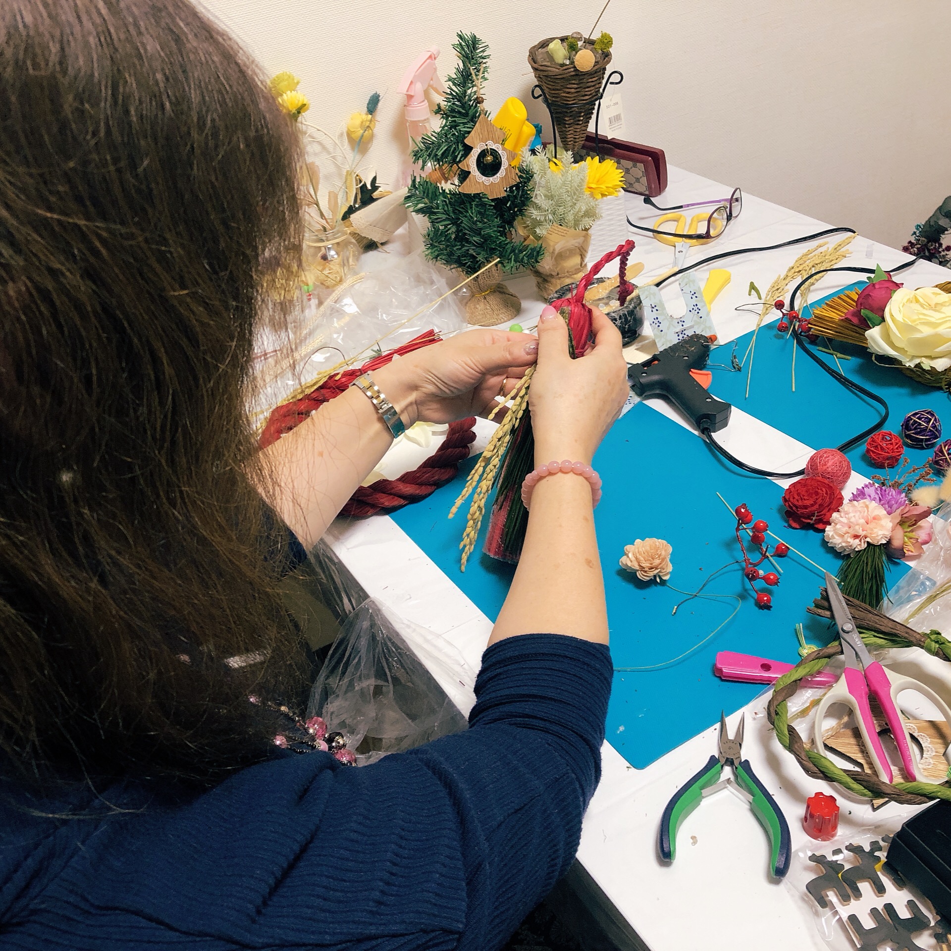 しめ縄レッスンプリザーブドフラワーアーティフィシャルフラワー