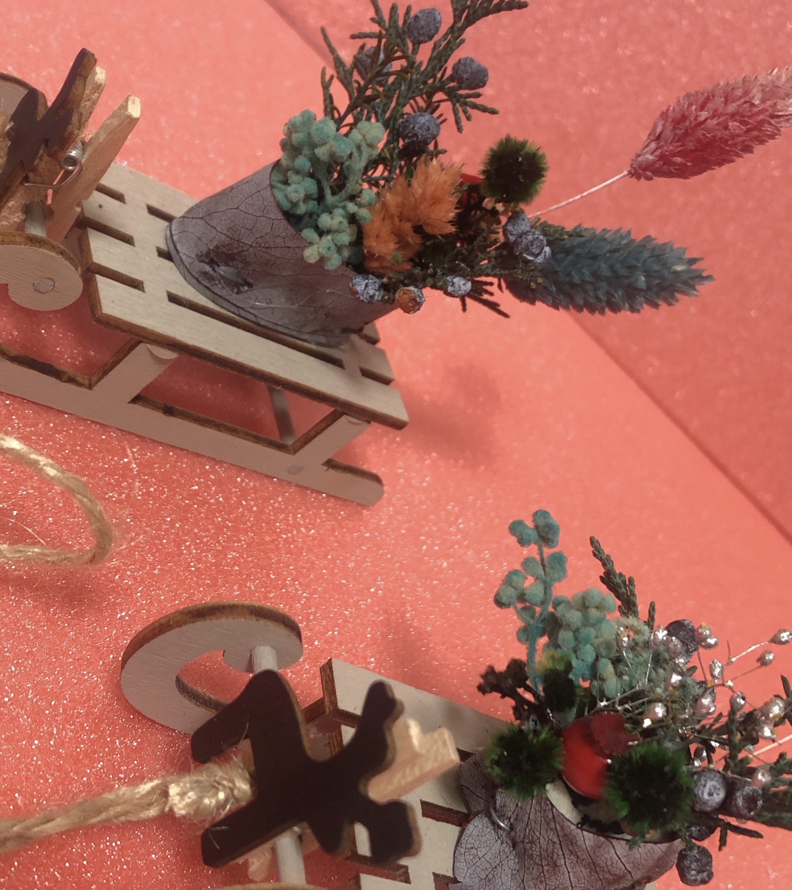 クリスマスの　そりアレンジも好評