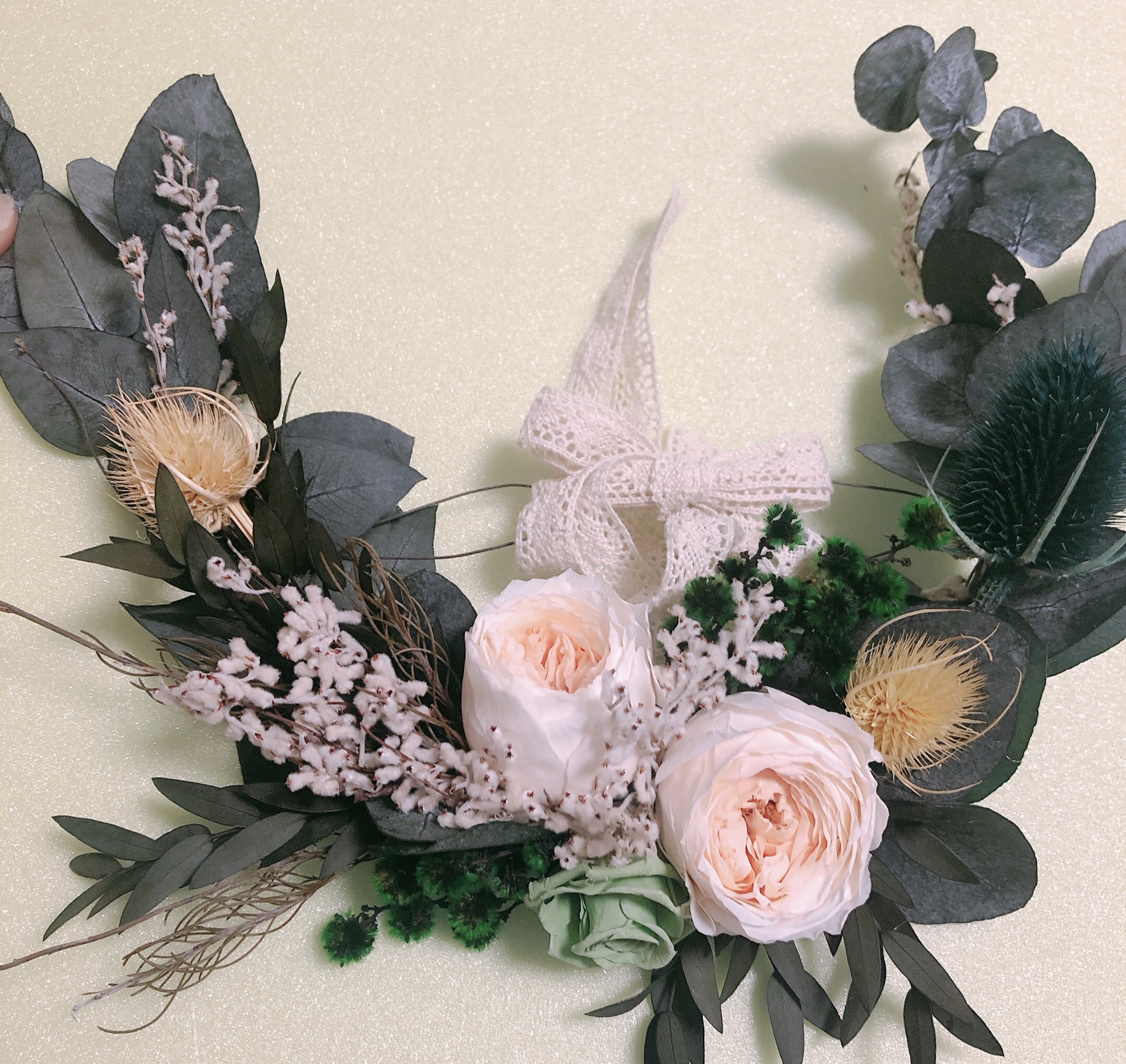 プリザーブドフラワー・・・リースレッスン　